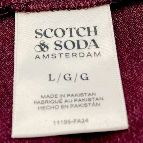 NWT Scotch & Soda Amsterdam Men’s Pique Wine Polo Shirt L - Picture 8 of 9